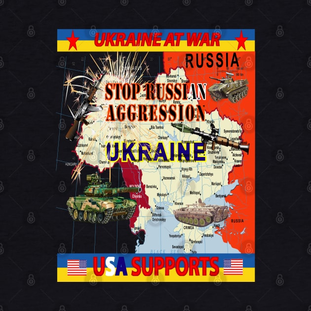 Ukraine - Ukraine at War - USA Supports - Map - TALL X 300 by twix123844